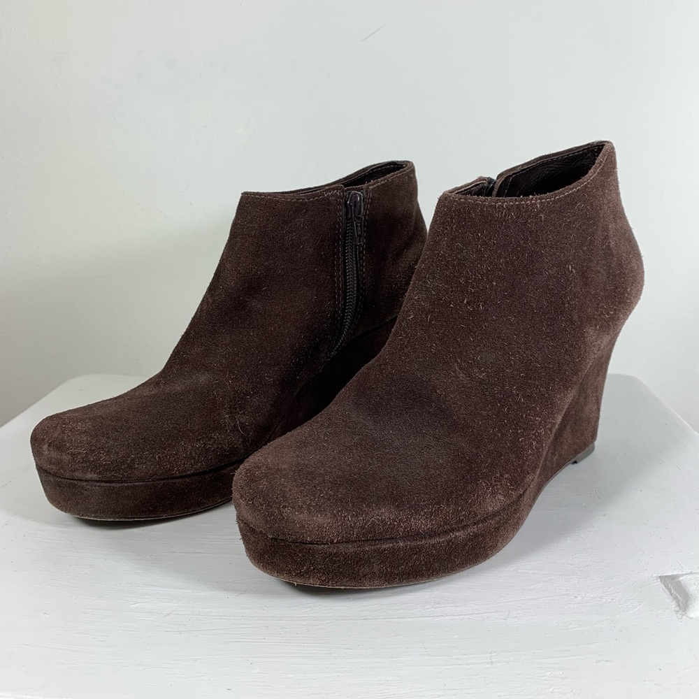 DVF wedge suede booties